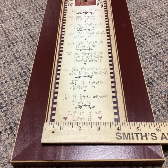 House Rules Birdhouse Design Country Primitive Framed Artwork - Picture 4 of 9